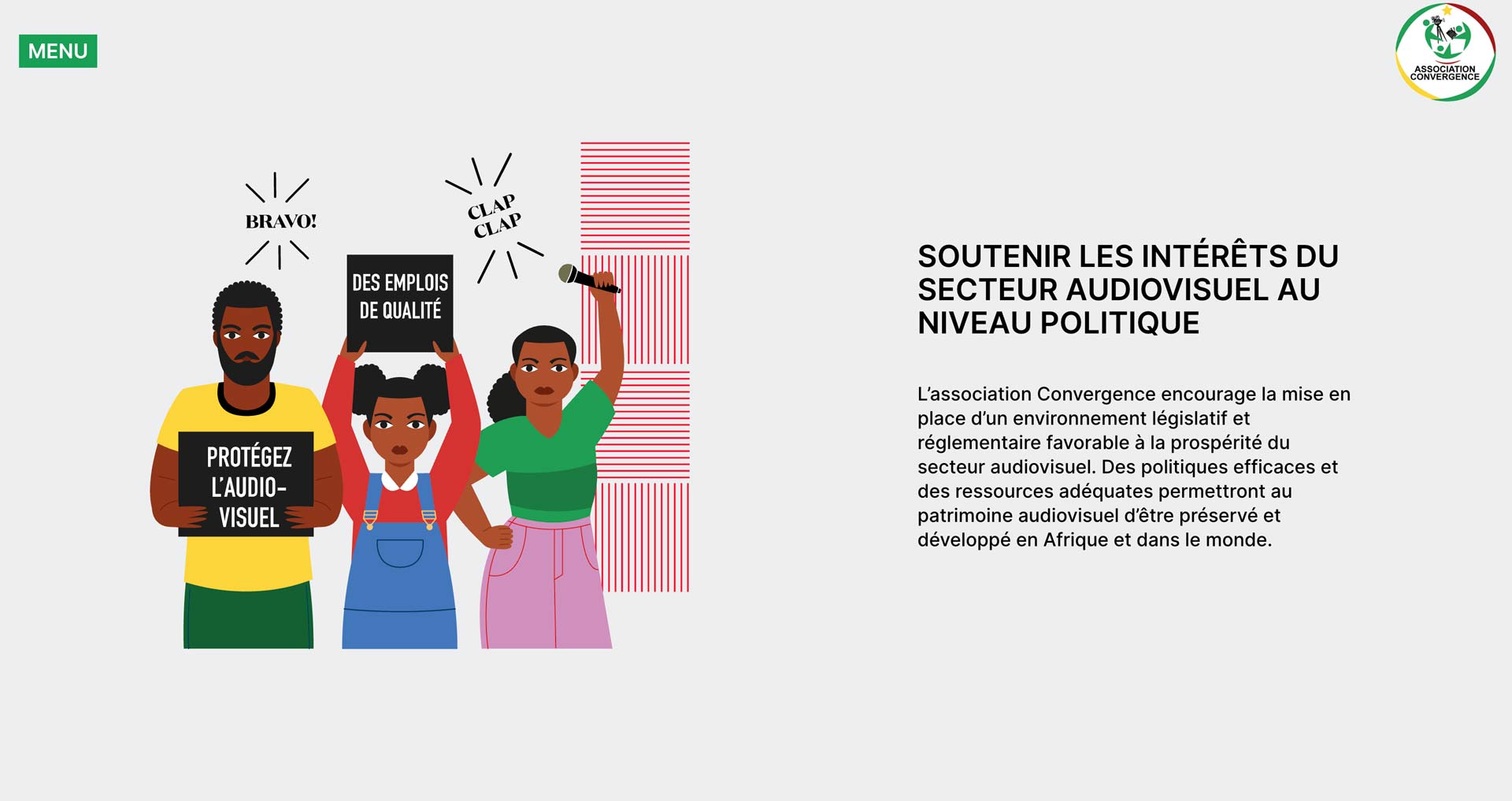Site internet pour Convergence Afrique Création du site Internet