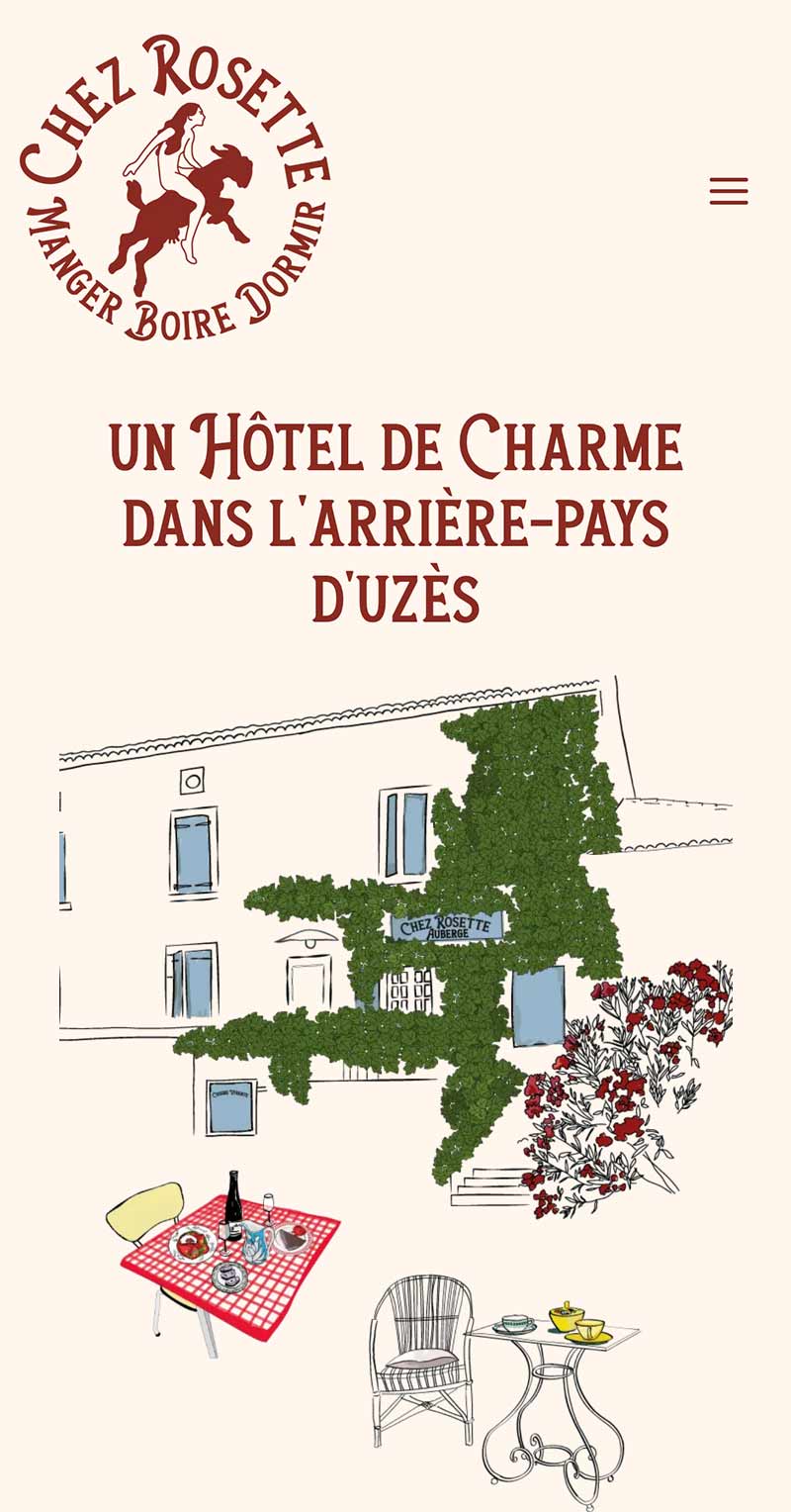 Création du site internet d'un hôtel et restaurant à Lussan dans le Gard, entre Uzès et Barjac, Avignon et Nîmes