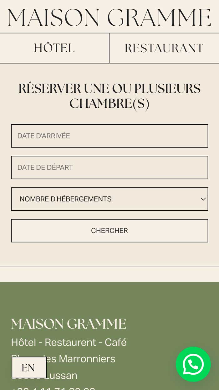 Site internet et graphisme pour un hôtel restaurant à Lussan, Uzès, dans le Gard